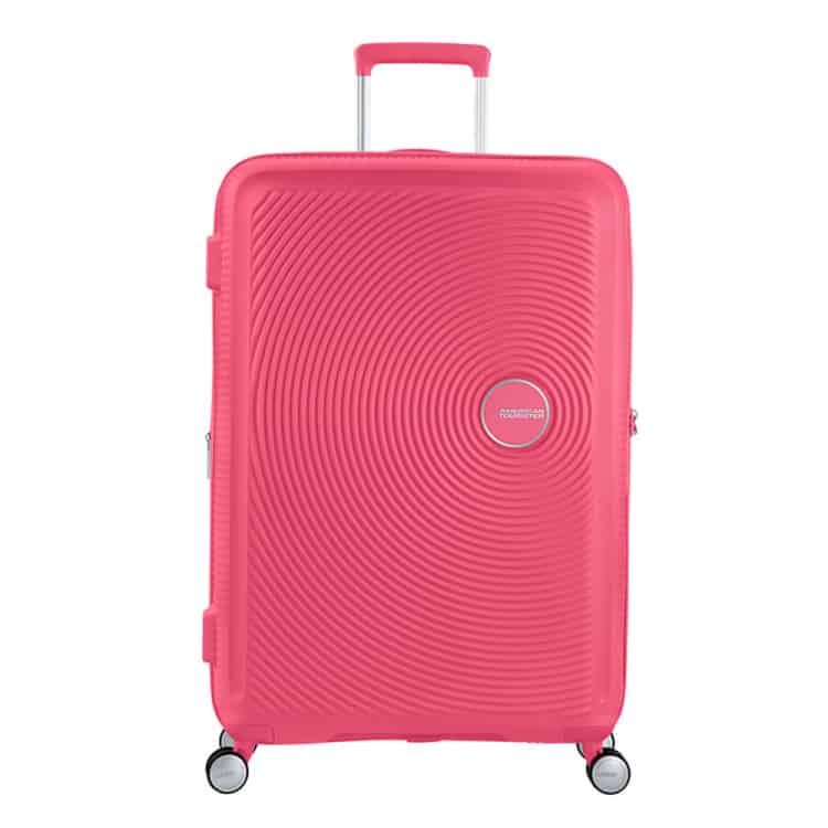 Beste reiskoffer roze American Tourister Soundbox Spinner